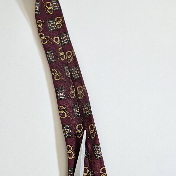 Equestrian Themed Silk Tie Lot of 2 Angeli CarIo Colorado Italy AOP W4 L57.5 - Picture 9 of 16
